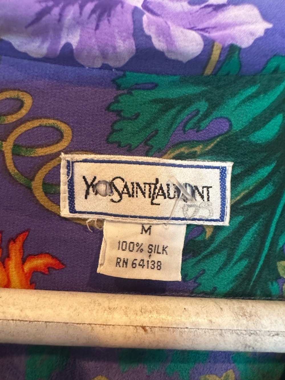 Yves Saint Laurent Purple Floral Blouse - Picture 2 of 8